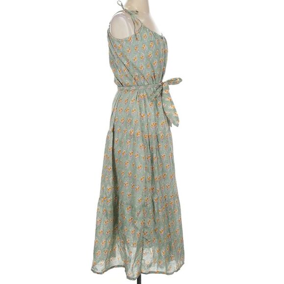 Emerson Fry India Collection Harper Dress Organic Cotton Sage Green Floral Small - Picture 5 of 8